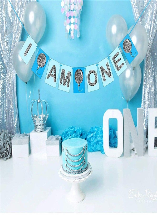 Infispace® First Birthday Bunting Banner for Party Decoration (Blue) - Image 2